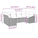 6-CZĘŚCIOWY ZESTAW SOF OGRODOWYCH Z PODUSZKAMI JASNOSZARY RATTAN
