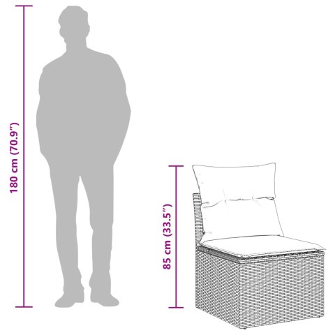 ZESTAW 3-CZĘŚCIOWY SOFA OGRODOWA Z PODUSZKAMI BRĄZOWY POLIRATTAN