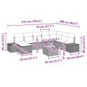 ZESTAW SOFY OGRODOWEJ 9 CZĘŚCI Z PODUSZKAMI SZARY RATTAN