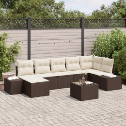 ZESTAW SOF OGRODOWYCH 7 ELEMENTÓW Z PODUSZKAMI SZARY TECHNORATTAN