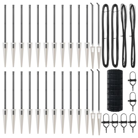 EURO FENCE ZE 13 SŁUPKAMI 0.4X50M STALI OCYNKOWANEJ SZAREJ