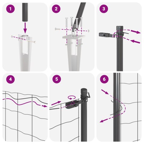 EURO FENCE ZE 13 SŁUPKAMI 0.4X50M STALI OCYNKOWANEJ SZAREJ