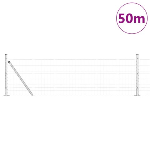 EURO FENCE Z 13 SŁUPKAMI PŁASKIMI 0,4X50M STAL OCYNKOWANA