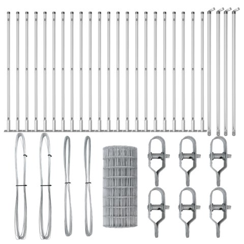 EURO FENCE Z 13 SŁUPKAMI PŁASKIMI 0,4X50M STAL OCYNKOWANA