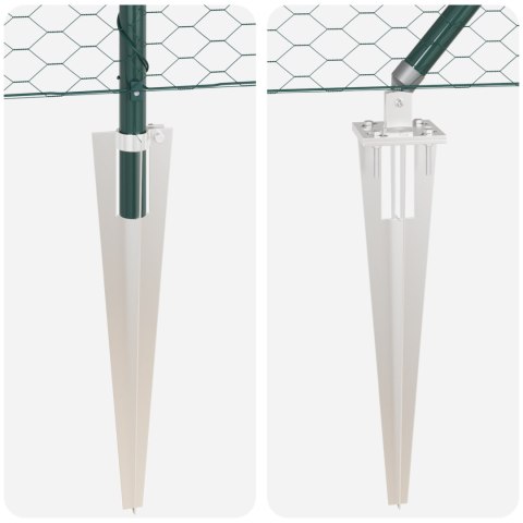 PŁOT HEKSAGONALNY ZIELONY 0.6X100M STAL PŁOTOWE SŁUPKI Z KOLCEM 13 SZT. Ø32MM 80CM STAL OCYNKOWANA