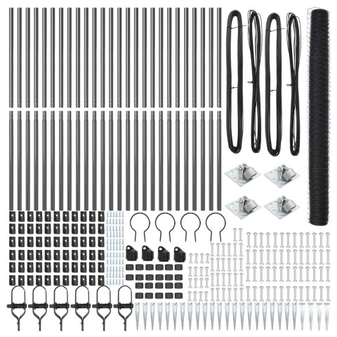 HEXAGON FENCE SZARY 1.6X50M STAL