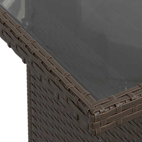 9-CZĘŚCIOWY ZESTAW SOF OGRODOWYCH Z PODUSZKAMI BRĄZOWY POLIRATTAN SOFA OGRODOWA NA 2 OSOBY Z PRZECHOWALNIĄ I PODUSZKAMI BRĄZOWY