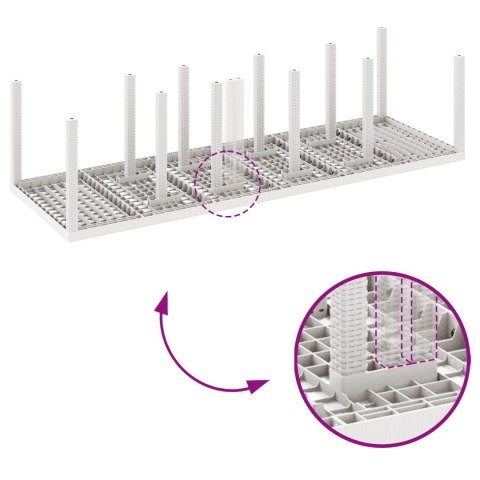 13-CZĘŚCIOWY ZESTAW OBIADOWY DO OGRODU Z PODUSZKAMI Z BIAŁEGO POLIRATTANU