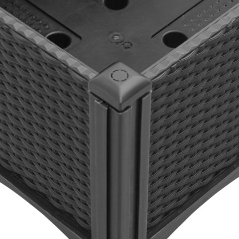 DONICA OGRODOWA Z KRATKĄ CZARNA 40X40X142CM PP