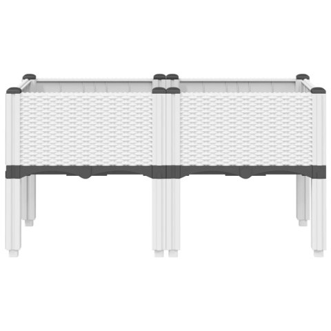 DONICA OGRODOWA Z NÓŻKAMI BIAŁA 80X40X42CM PP