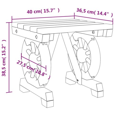 PODNÓŻEK OGRODOWY 40X36,5X38,5CM LITE DREWNO JODŁOWE
