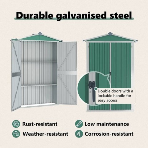 SZOPA OGRODOWA ZIELONA 116X45X175CM STAL GALWANIZOWANA