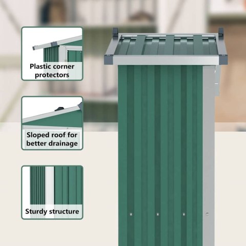 SZOPA OGRODOWA ZIELONA 116X45X175CM STAL GALWANIZOWANA