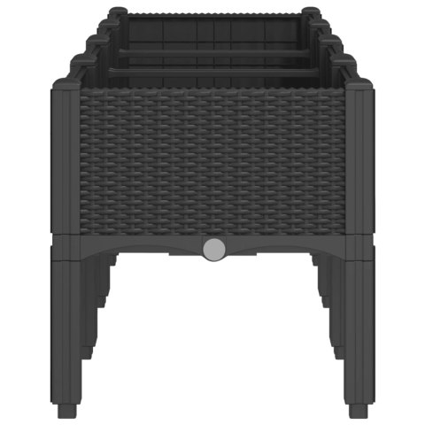 DONICA OGRODOWA Z NÓŻKAMI CZARNA 160X40X42CM PP