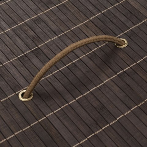 BAMBUSOWY KOSZ NA PRANIE OWALNY CIEMNOBRĄZOWY KOLOR