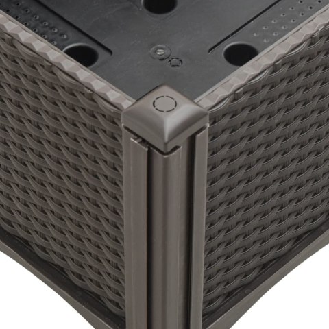 DONICA OGRODOWA Z NÓŻKAMI BRĄZOWA 160X40X42CM PP