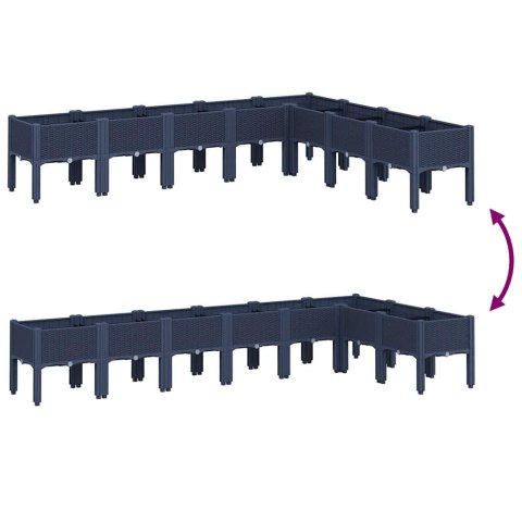 DONICA OGRODOWA Z NÓŻKAMI NIEBIESKOSZARA 200X160X42CM PP