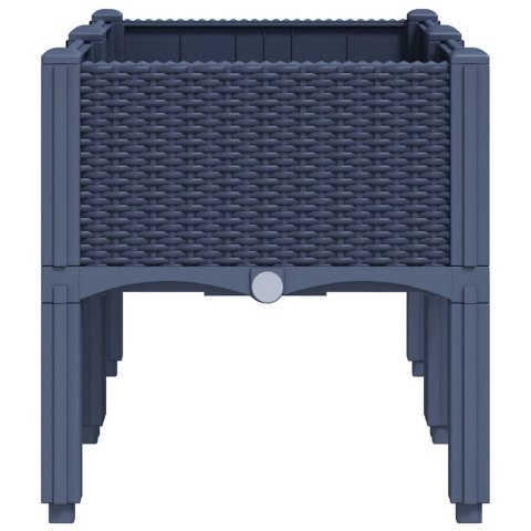 DONICA OGRODOWA Z NÓŻKAMI NIEBIESKOSZARA 80X40X42CM PP