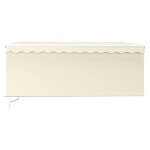 RĘCZNIE ZWIJANA MARKIZA Z ZASŁONĄ I LED 3X2,5M KREMOWA