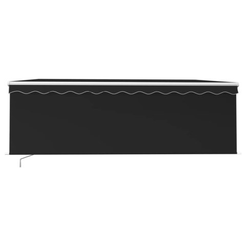 RĘCZNIE ZWIJANA MARKIZA Z ZASŁONĄ I LED 4,5X3M ANTRACYTOWA