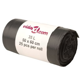 WORKI NA ŚMIECI 250 SZT. CZARNE 35 L