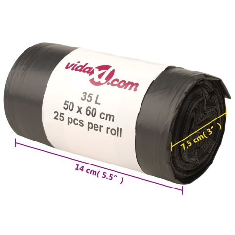 WORKI NA ŚMIECI 250 SZT. CZARNE 35 L