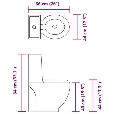 CERAMICZNA TOALETA ZE SPŁUCZKĄ OKRĄGŁA ODPŁYW PIONOWY CZARNA