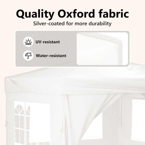 SKŁADANY NAMIOT IMPREZOWY ZE ŚCIANKAMI BIAŁY 3X3M