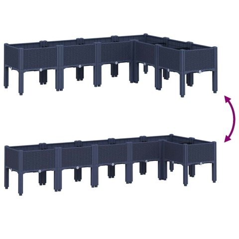 VidaXL Donica ogrodowa z nóżkami, niebieskoszara, 160x120x42 cm, PP