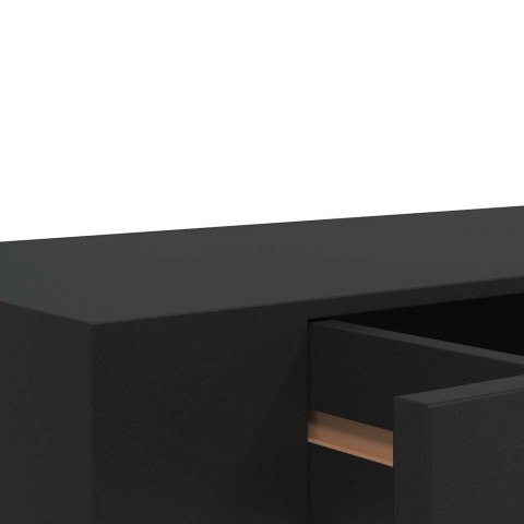 WISZĄCA PÓŁKA ŚCIENNA Z SZUFLADĄ CZARNA 48X25X8CM