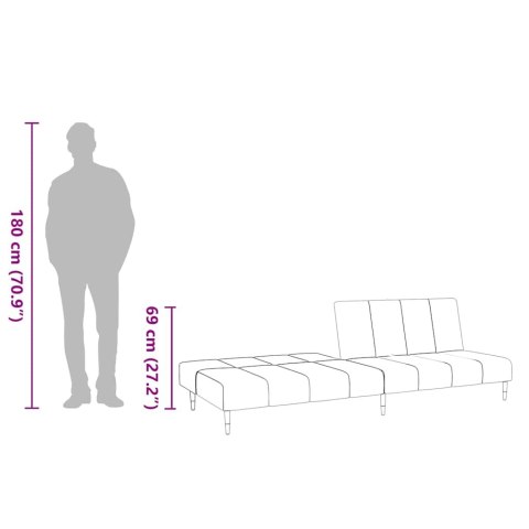 2-OSOBOWA KANAPA KREMOWA TAPICEROWANA AKSAMITEM