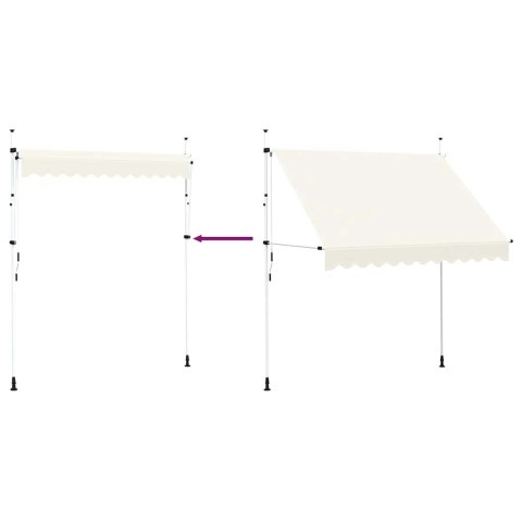 MARKIZA ZWIJANA RĘCZNIE 250CM KREMOWA