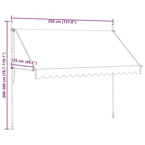 MARKIZA ZWIJANA RĘCZNIE 350CM KREMOWA