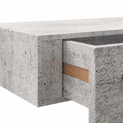 PÓŁKA ŚCIENNA Z SZUFLADĄ SZAROŚĆ BETONU 40X23,5X10CM