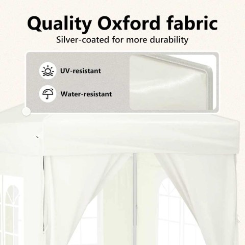 SKŁADANY NAMIOT IMPREZOWY ZE ŚCIANKAMI KREMOWY 2X2M