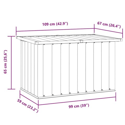 SKRZYNIA OGRODOWA DO PRZECHOWYWANIA SZARA 109X67X65CM