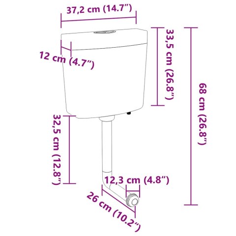 SPŁUCZKA DO TOALETY Z DOLNYM DOPŁYWEM 3/6 L OLIWKOWA