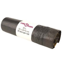 WORKI NA ŚMIECI ŚCIĄGANE TAŚMĄ 250 SZT. CZARNE 35 L