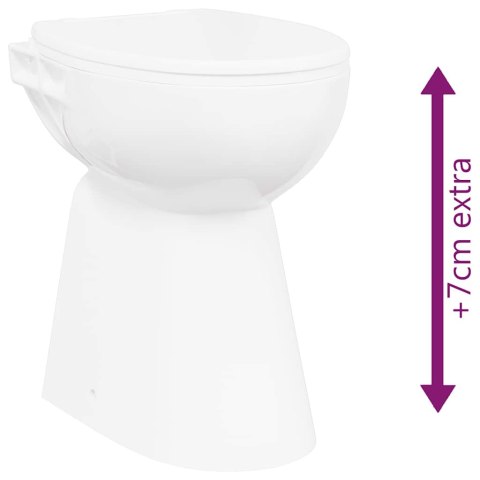 WYSOKA TOALETA BEZ KOŁNIERZA CICHE ZAMYKANIE CERAMIKA BIAŁA