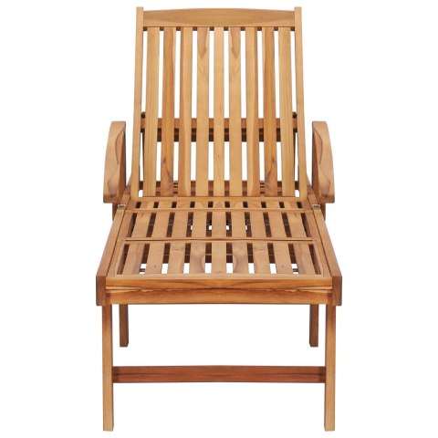 LEŻAK ZE STOLIKIEM I PODUSZKĄ DREWNO TEKOWE