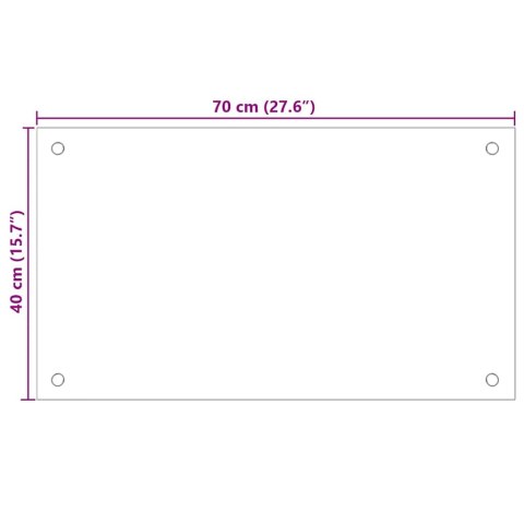 PANEL OCHRONNY DO KUCHNI BIAŁY 70X40CM SZKŁO HARTOWANE