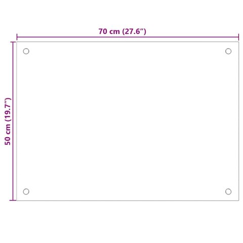 PANEL OCHRONNY DO KUCHNI BIAŁY 70X50CM SZKŁO HARTOWANE