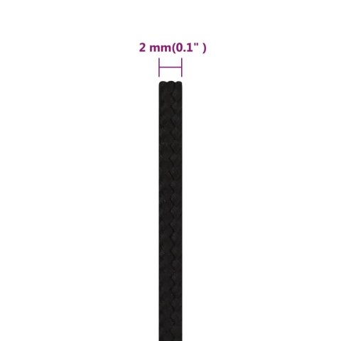 LINKA ROBOCZA CZARNA 2MM 100M POLIESTER