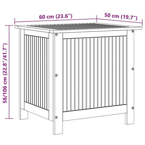 SKRZYNIA OGRODOWA 60X50X106CM DREWNO AKACJOWE