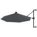 PARASOL OGRODOWY Z LED ŚCIENNY 300CM ANTRACYTOWY