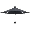 PARASOL OGRODOWY Z LED ŚCIENNY 300CM ANTRACYTOWY