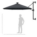 PARASOL OGRODOWY Z LED ŚCIENNY 300CM ANTRACYTOWY