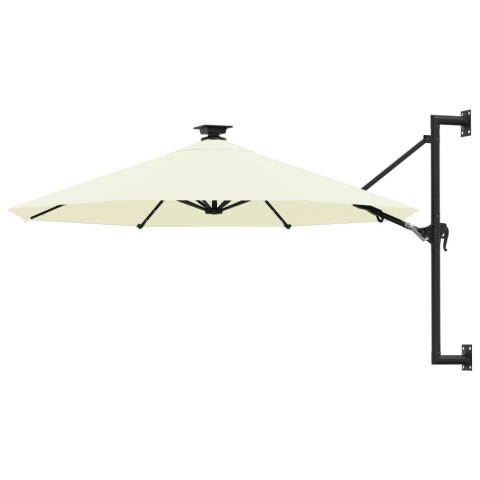 PARASOL OGRODOWY Z LED ŚCIENNY 300CM PIASKOWY