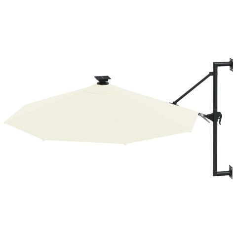 PARASOL OGRODOWY Z LED ŚCIENNY 300CM PIASKOWY