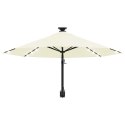 PARASOL OGRODOWY Z LED ŚCIENNY 300CM PIASKOWY